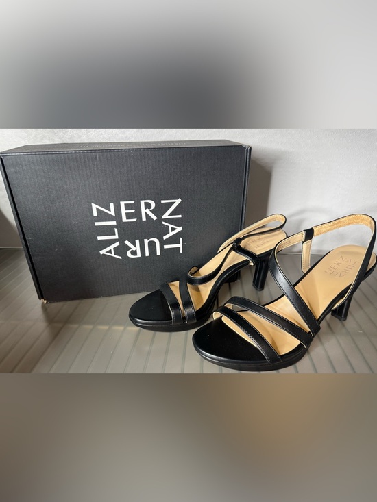 Naturalizer Shoes - Naturalizer Brenta Black Strappy Slingback Mid-Heels size 7.5 women